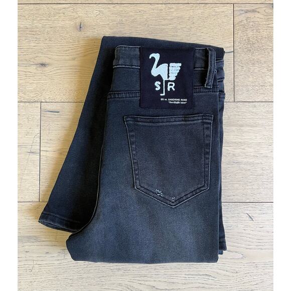 FP - Sandrine Rose Super Flare Destroyed Black High-rise Jeans - NWT - Size 31 - Picture 5 of 6